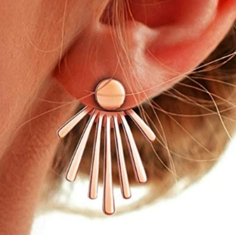 Rose Gold Spiky Studs Earrings
